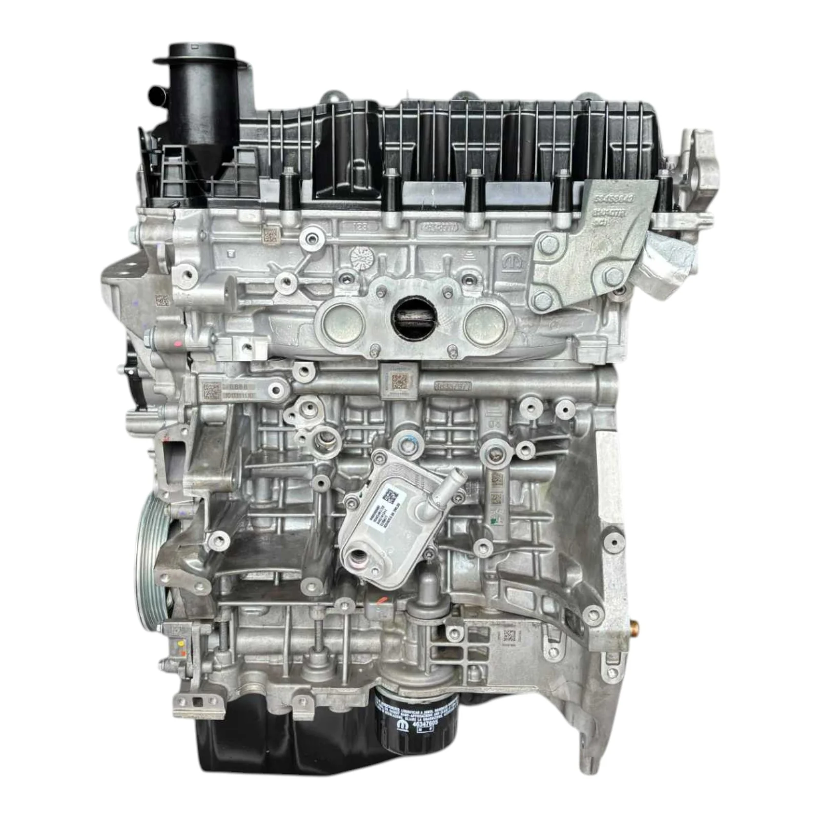 Fotografia real de um motor Stellantis T270 1.3 turbo; imagem de referência, não do motor da aula